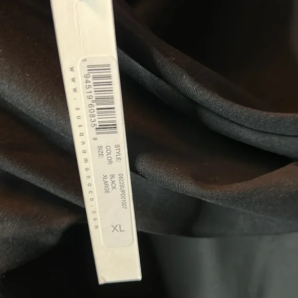 SUSANA MONICO NWT Black, long sleeves mini dress. Size: XLG - Picture 6 of 7